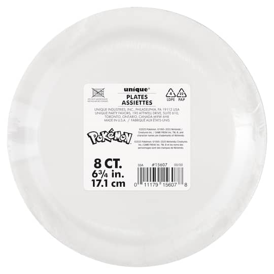 7" Pokémon™ Paper Plates, 8ct.